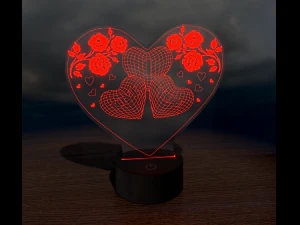 blueprints heart for laser cutting 3D Model