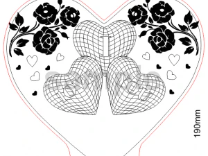 blueprints heart for laser cutting 3D Model