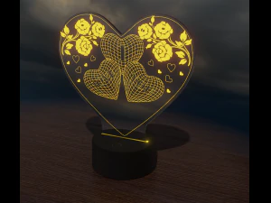 blueprints heart for laser cutting 3D Model