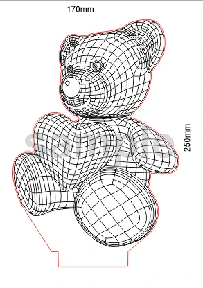 blueprints bear for laser cutting 3D Model .c4d .max .obj .3ds .fbx .stl .blend 
