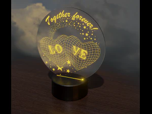 blueprints heart for laser cutting 3D Model