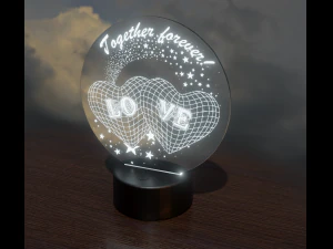 blueprints heart for laser cutting 3D Model