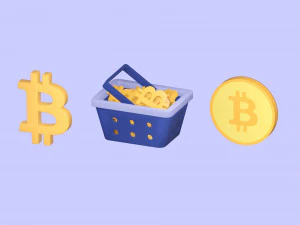 bitcoins bitcoin basket 3D Model