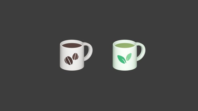coffee and tea cups Model 3D .c4d .max .obj .3ds .fbx .stl .blend 