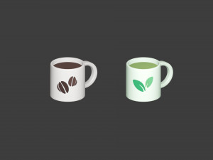 coffee and tea cups Model 3D