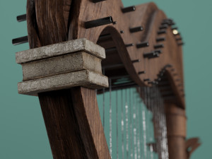 musical instrument harp Modèle 3D