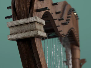 musical instrument harp 3D Model