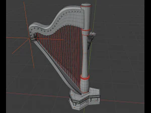 musical instrument harp 3D Model