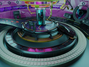 sci fi lab assets low and high poly texture 3D Model