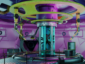 sci fi lab assets low and high poly texture 3D 모델