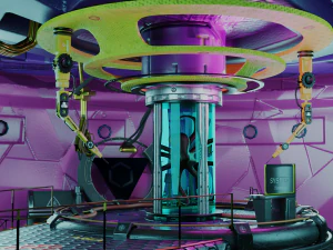 sci fi lab assets low and high poly texture 3D Model