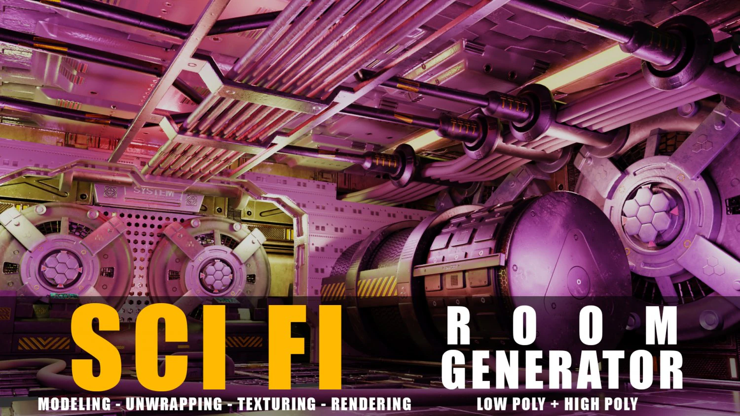 generator room scifi 3D Model .c4d .max .obj .3ds .fbx .stl .blend