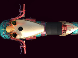 retro space motorcycle game ready low poly 3D 모델