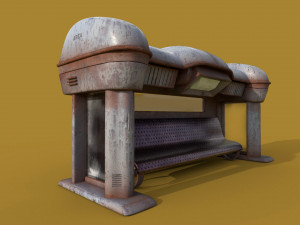 bus stop old game ready street assets low poly and high poly 3D 모델