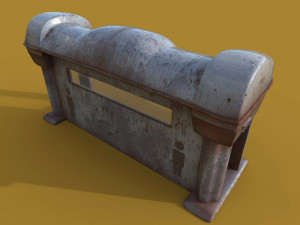 bus stop old game ready street assets low poly and high poly 3D 모델