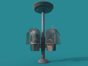 twin phone station old game ready street assets low poly and high poly 3D Model