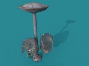 twin phone station old game ready street assets low poly and high poly 3D Model
