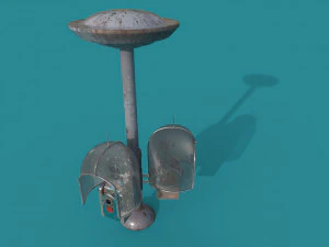 twin phone station old game ready street assets low poly and high poly 3D Model