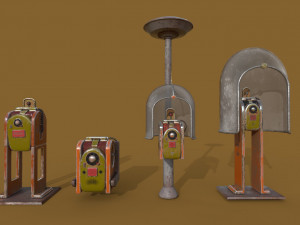phone station series old game ready street assets low poly and high poly Modelo 3D