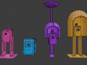 phone station series old game ready street assets low poly and high poly Modelo 3D