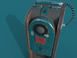 phone station old game ready street assets low poly and high poly 3D Модель
