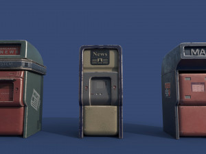 news stand series old game ready street assets low poly and high poly 3D Model