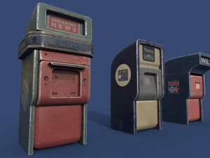 news stand series old game ready street assets low poly and high poly 3D Model