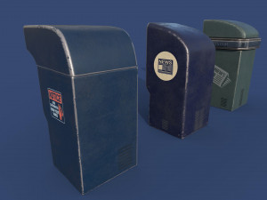 news stand series old game ready street assets low poly and high poly 3D Model