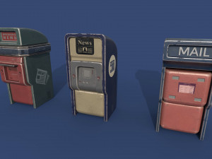 news stand series old game ready street assets low poly and high poly 3D Model