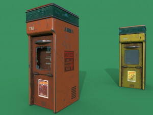 news stand series old game ready street assets low poly and high poly 3D मॉडल