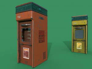 news stand series old game ready street assets low poly and high poly 3D Model