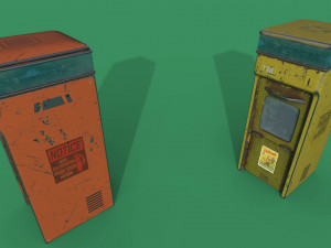 news stand series old game ready street assets low poly and high poly 3D मॉडल
