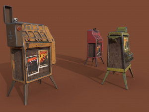 street cigarette stand series old game ready street assets low poly and high poly 3D मॉडल