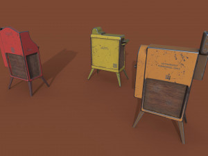street cigarette stand series old game ready street assets low poly and high poly 3D मॉडल
