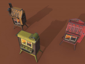 street cigarette stand series old game ready street assets low poly and high poly 3D मॉडल