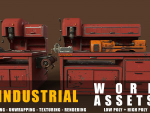 industrial work assets game ready low poly and high poly vol 1 3D मॉडल