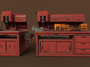 industrial work assets game ready low poly and high poly vol 1 3D-Modell