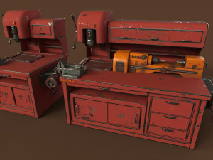 industrial work assets game ready low poly and high poly vol 1 3D-Modell