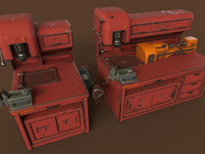 industrial work assets game ready low poly and high poly vol 1 3D-Modell