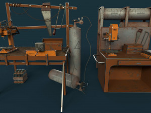 industrial work assets game ready low poly and high poly vol 2 3D 모델
