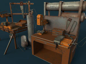 industrial work assets game ready low poly and high poly vol 2 3D Model