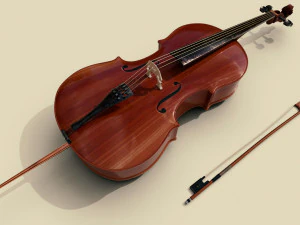 cello musical instruments full detail low poly and high poly 3D Model