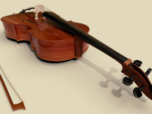 cello musical instruments full detail low poly and high poly 3D Model