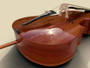 cello musical instruments full detail low poly and high poly 3D Model