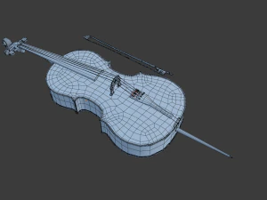 cello musical instruments full detail low poly and high poly 3D Model