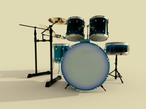 drums musical instruments full detail low poly and high poly Modelo 3D