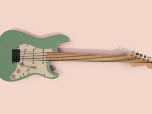 electric guitar musical instruments full detail low poly and high poly Modèle 3D