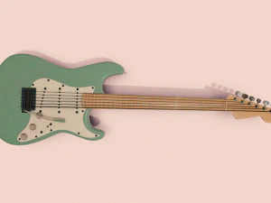 electric guitar musical instruments full detail low poly and high poly 3D Model