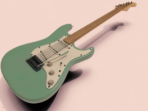 electric guitar musical instruments full detail low poly and high poly 3D Model