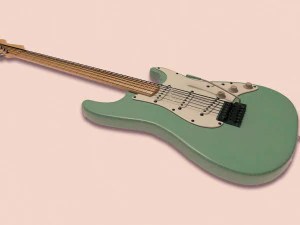 electric guitar musical instruments full detail low poly and high poly 3D Model